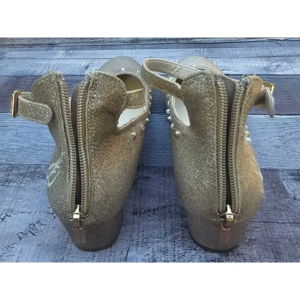 SAM EDELMAN Evelyn Belle Gold Shimmer Sparkle Mary Jane Shoes Big Girls size 5